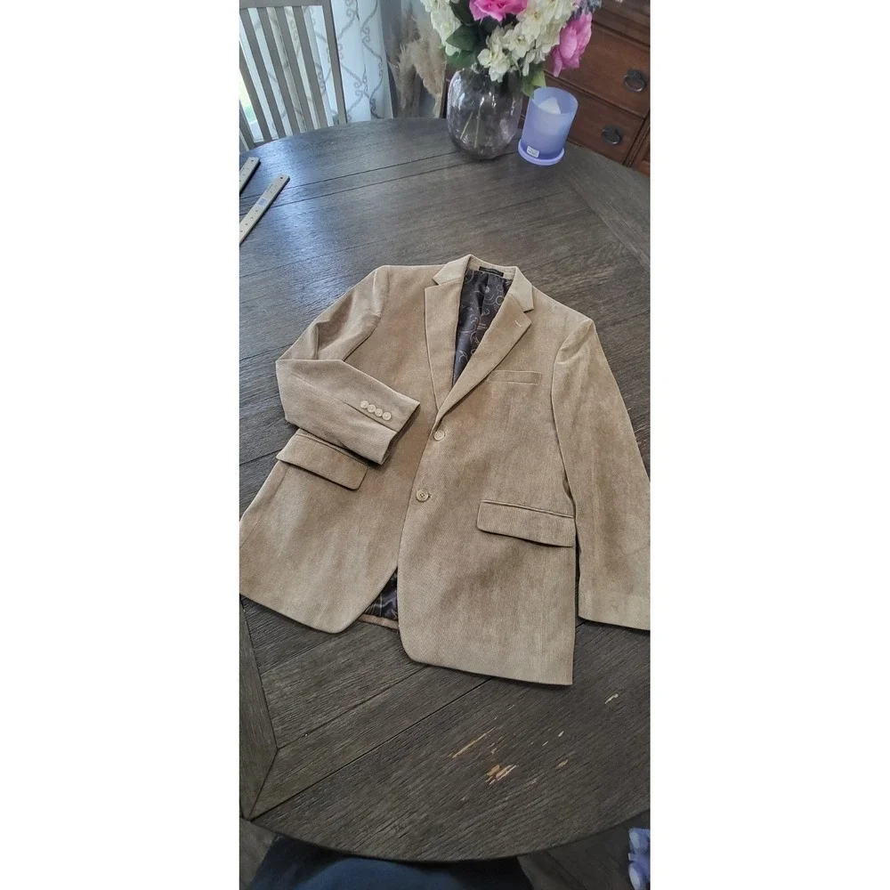 Lauren Ralph Lauren Blazer Men 40S Sport Coat Tan Khaki Corduroy Paisley Lining